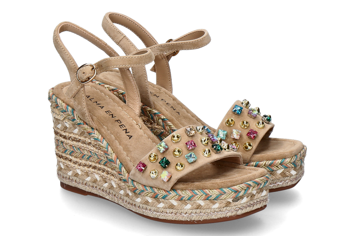 Alma en pena platform- sandal V266103 SUEDE- sand