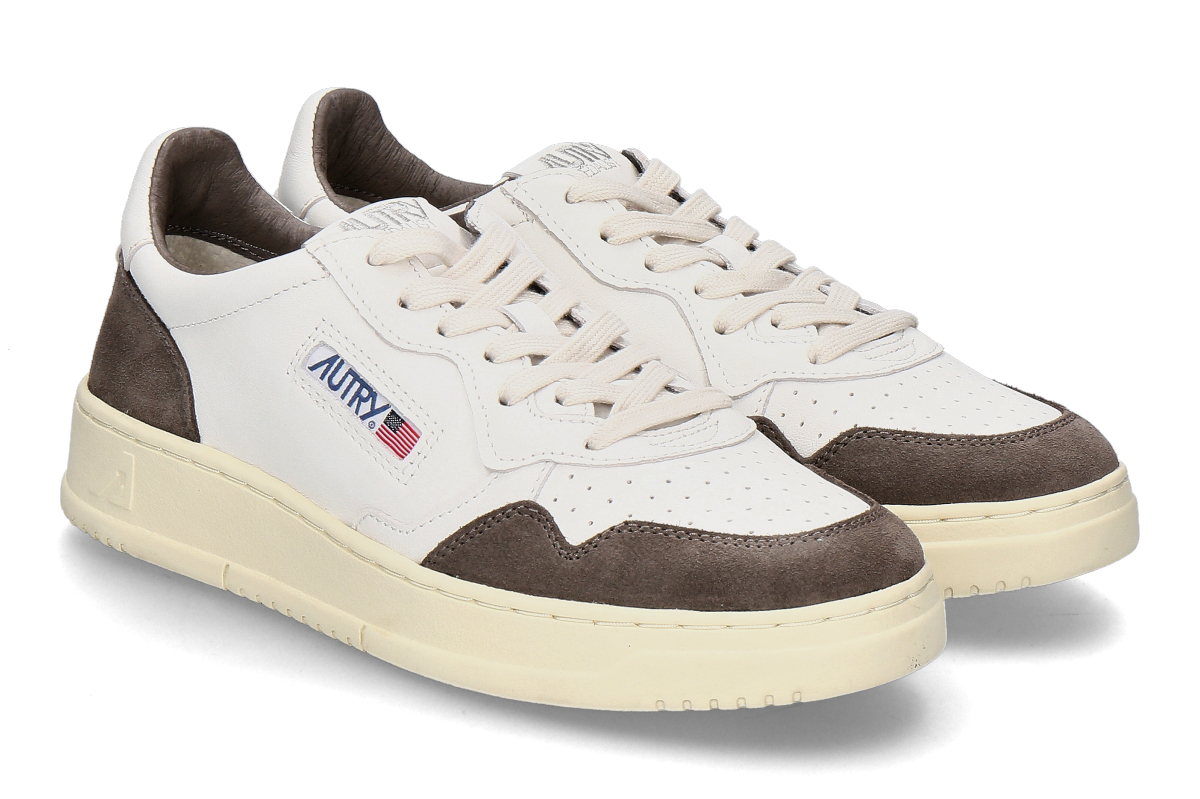 Autry men's trainers MEDALIST GOAT SUEDE GS45- white/ morel