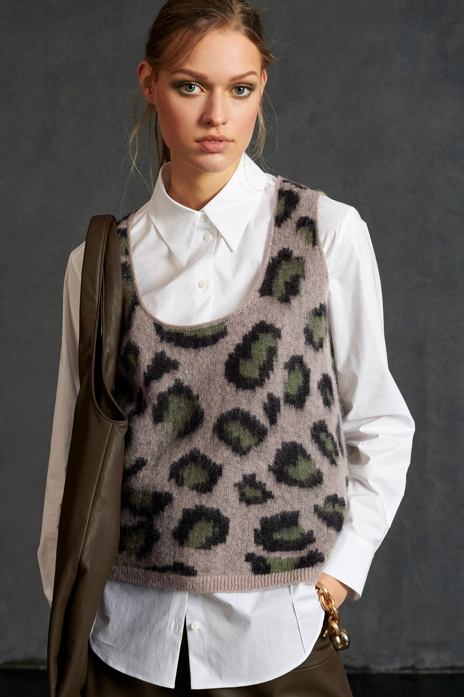 Luisa Cerano Sweater MANCHES COURTES - animal walnut / multicolor