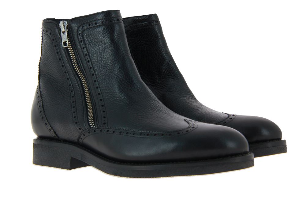 Cordwainer ankle boots lined ORLEANS BLACK DEERSKIN BLACK