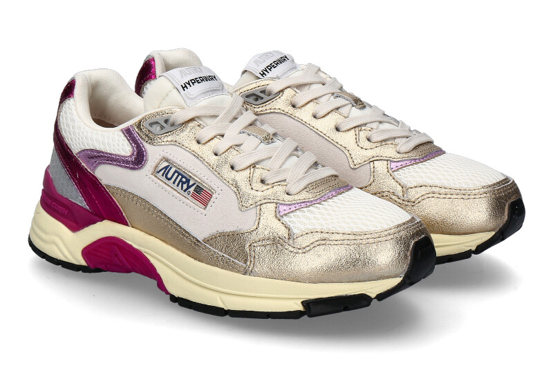 Autry Damen-Sneaker HYPERWAY EM01- gold/ fuxia/ beige