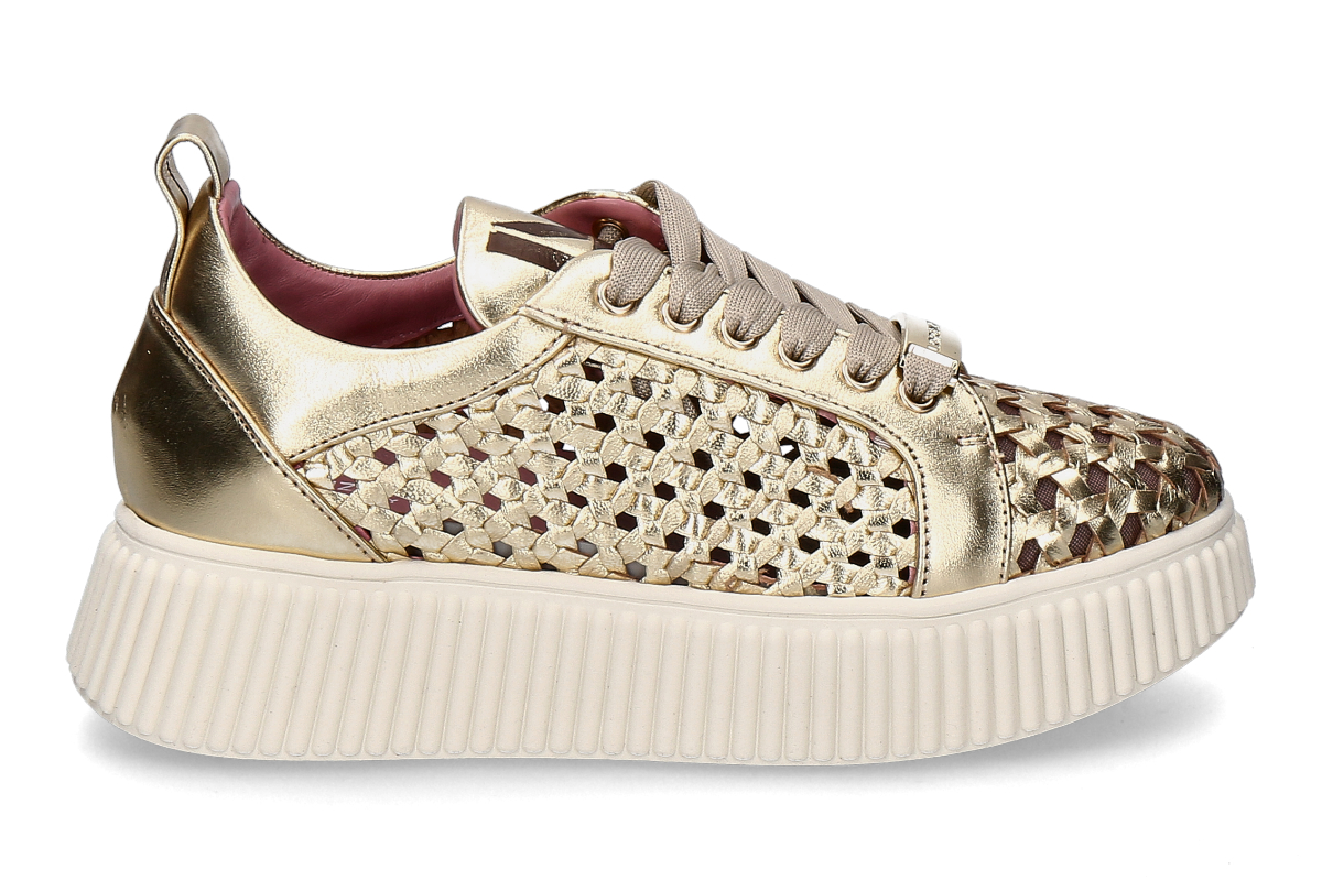 Lorenzo Mari women's- sneaker SALLY27- platinum laminate/ gold
