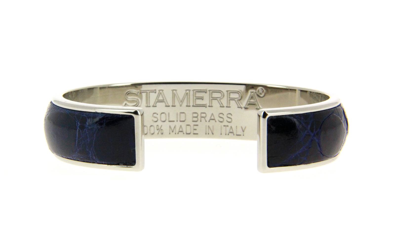 Stamerra bracelet VERO GENUINE CROCO MEDON SILBER BLU