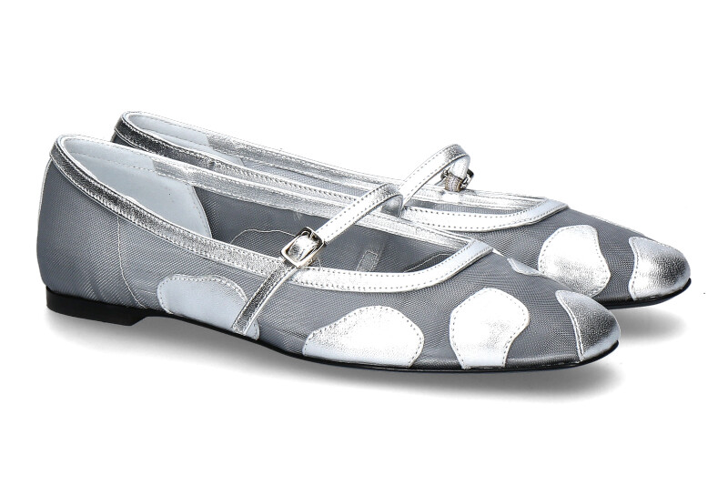 Roberto Festa sling ballerina RACHEL tulle grigio luxor silver