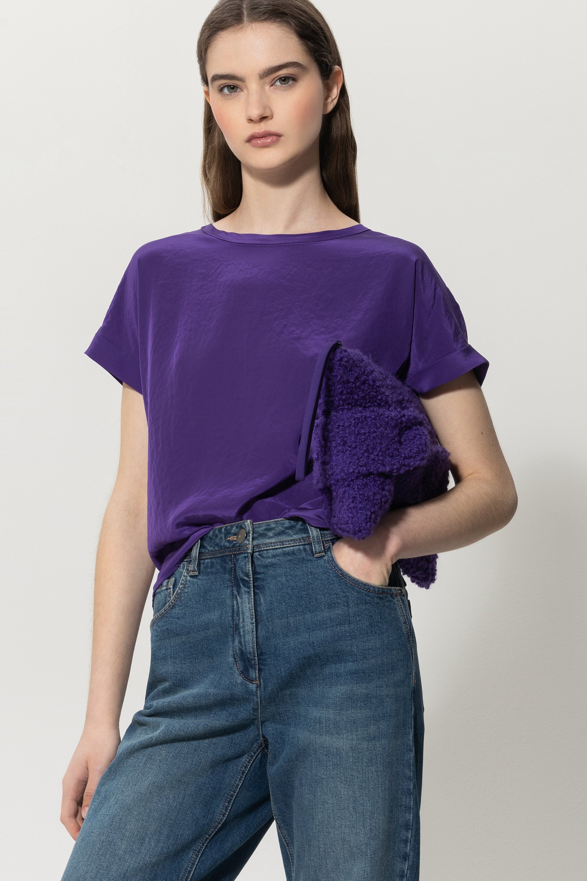 Luisa Cerano Bluse REAR PATCH -deep purple/violett