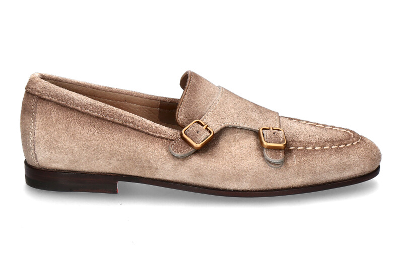 Santoni Monk CARLOS VELOURS- beige/ braun