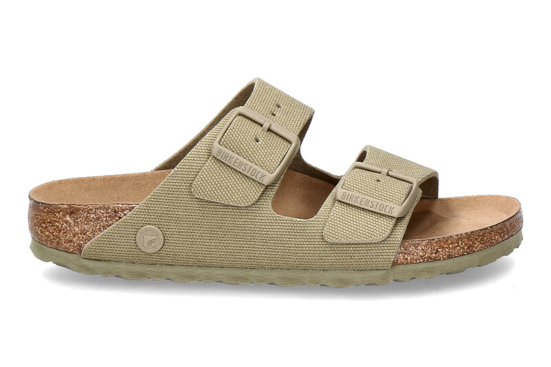 Birkenstock mules ARIZONA RIVET LOGO SCHMAL- vegan canvas faded khaki