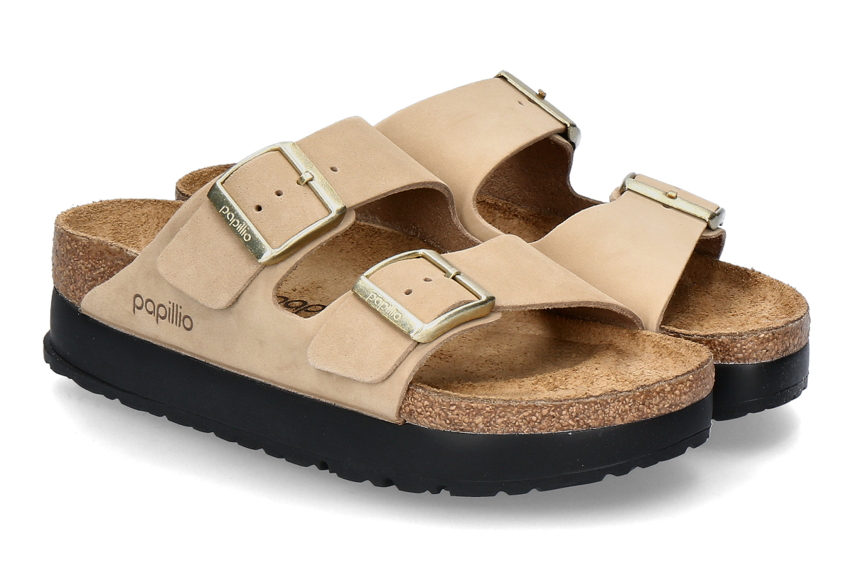 Birkenstock Pantolette ARIZONA SCHMAL PLATFORM - sandcastle/ hellbraun