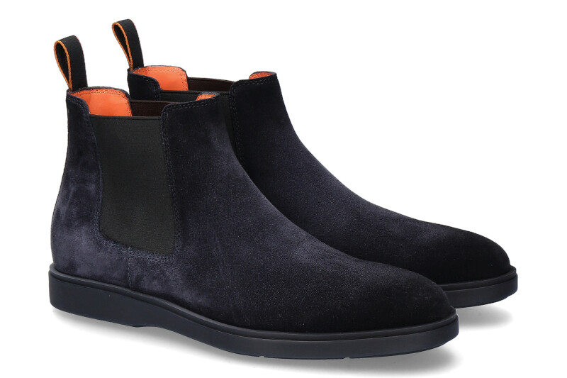 Santoni Chelsea boots VELOURS NAVY- dunkelblau