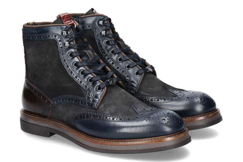 Ambitious zipper ankle boots 12432 COMBI- navy/ blau