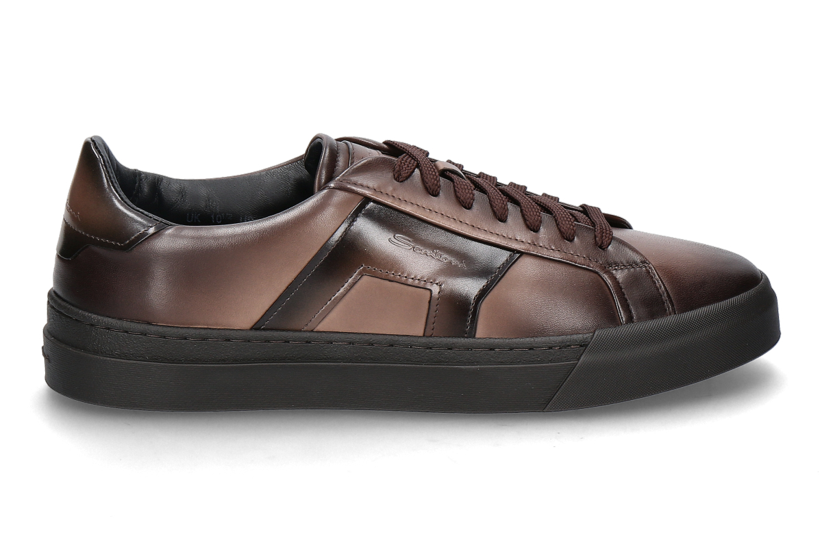  Santoni men's sneaker DOUBLE BUCKLE- braun 