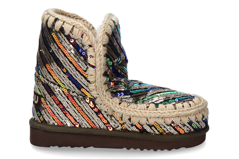 Mou boots lined ESKIMO STRIPY SEQUINS- multicolor