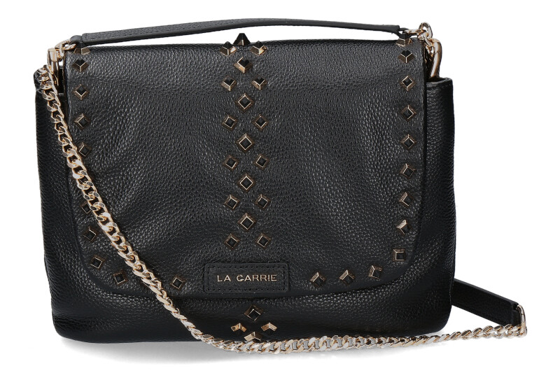 La Carrie shoulder bag TUMBLED LEATHER BLACK