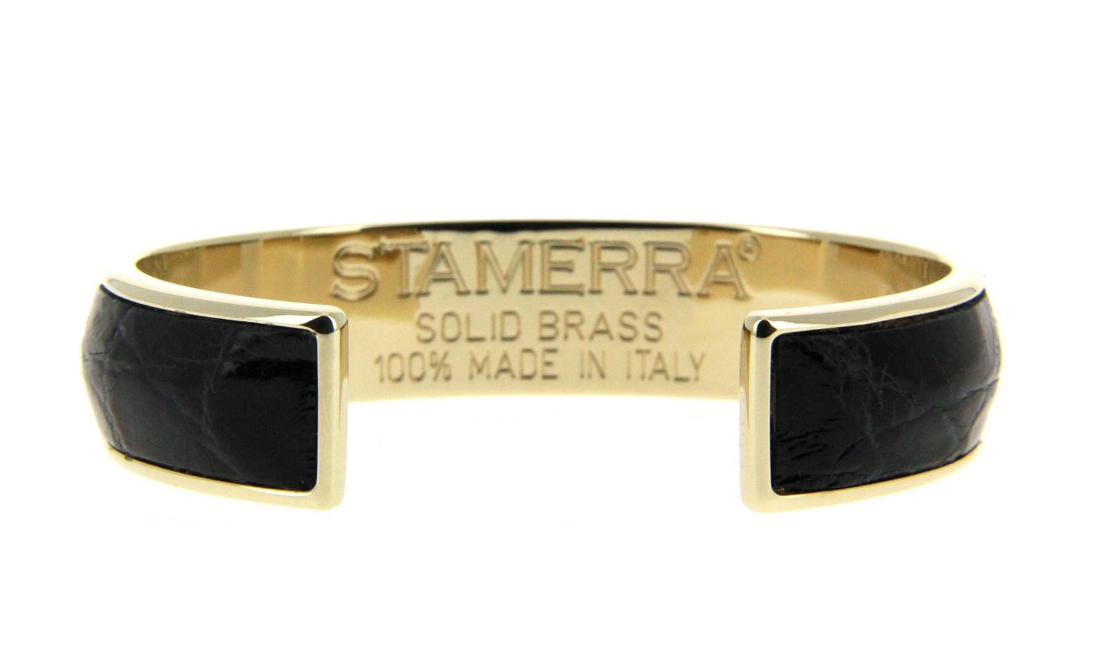 Stamerra bracelet VERO GENUINE CROCO MEDON GOLD NERO