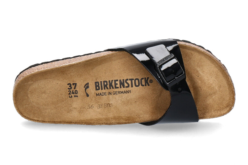 Birkenstock mule MADRID SCHMAL BIRKO-FLOR LACK SCHWARZ