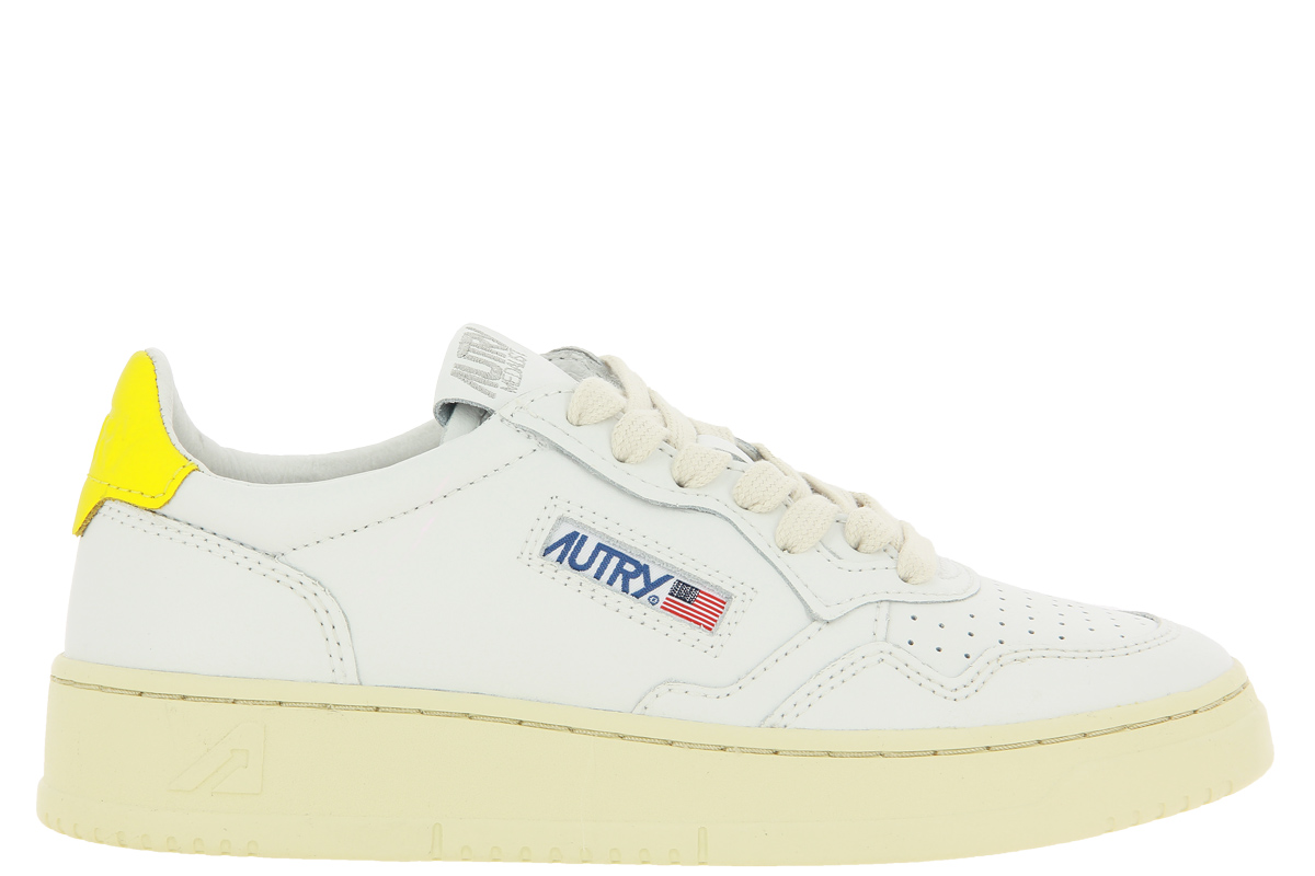 Autry sneaker LOW WOMAN LEATHER WHITE YELLOW