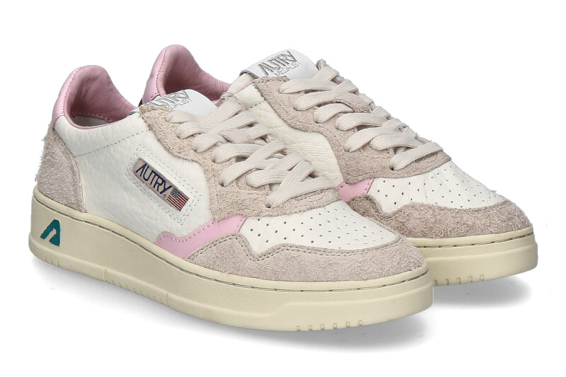 Autry sneakers for women MEDALIST HAIRY HE03- white/pink