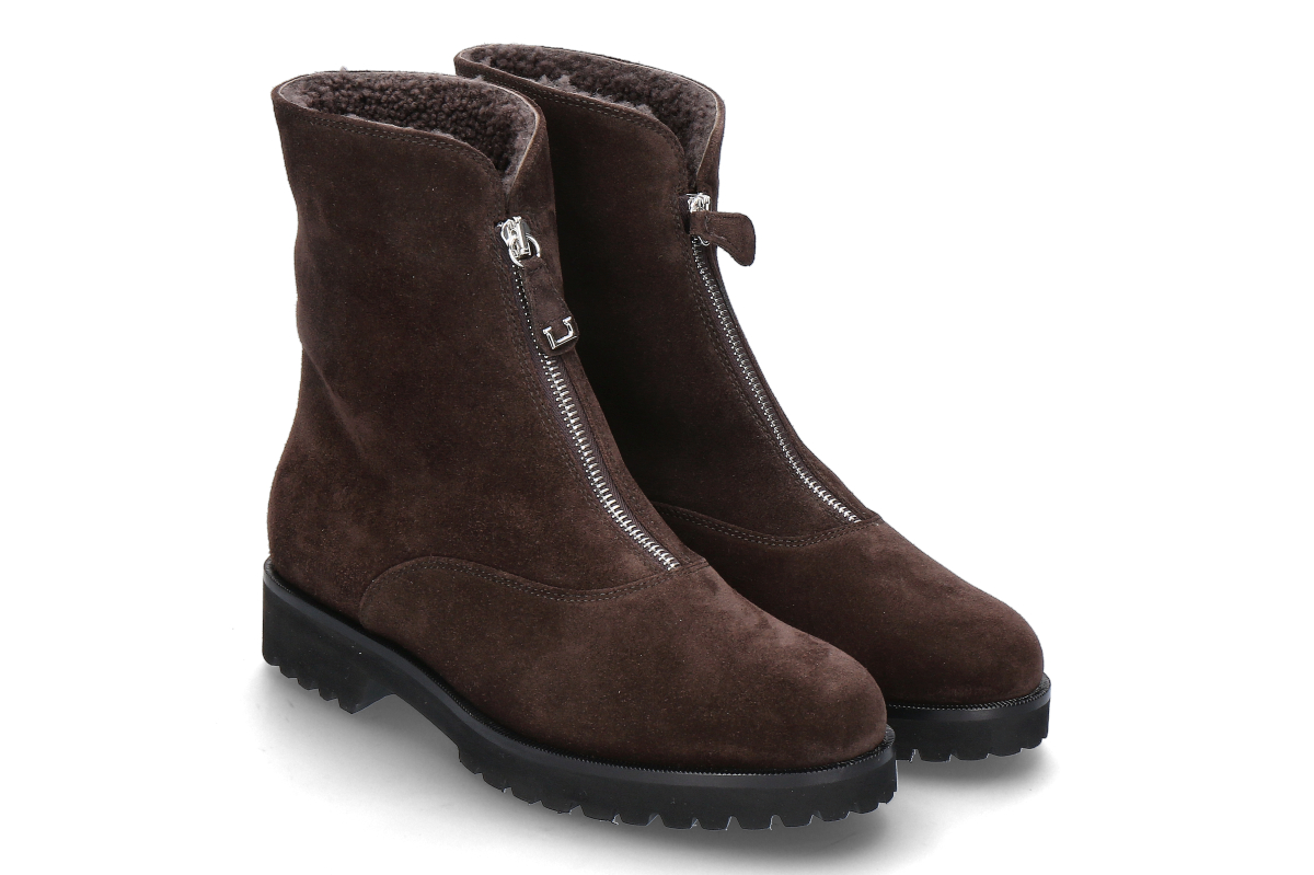 Unützer Stiefelette VELOUR- 49 chocolate/dunkelbraun