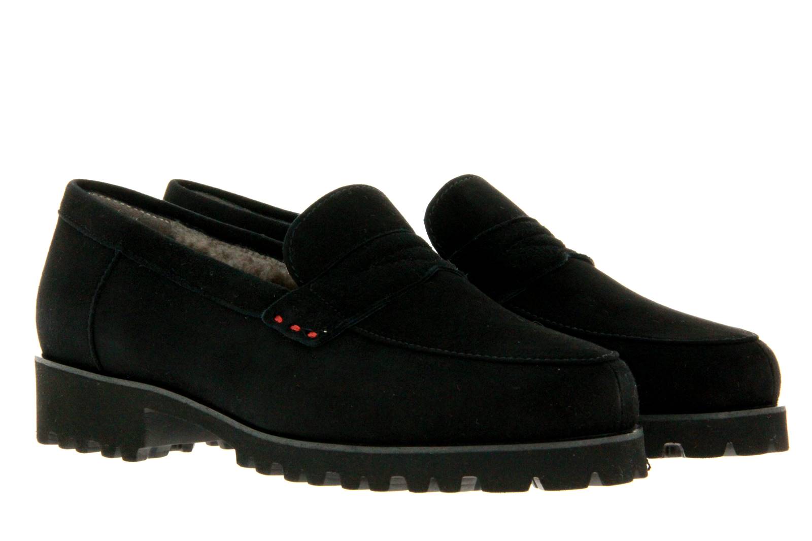 Pas de rouge slipper lined MARTA CAMOSCIO NERO