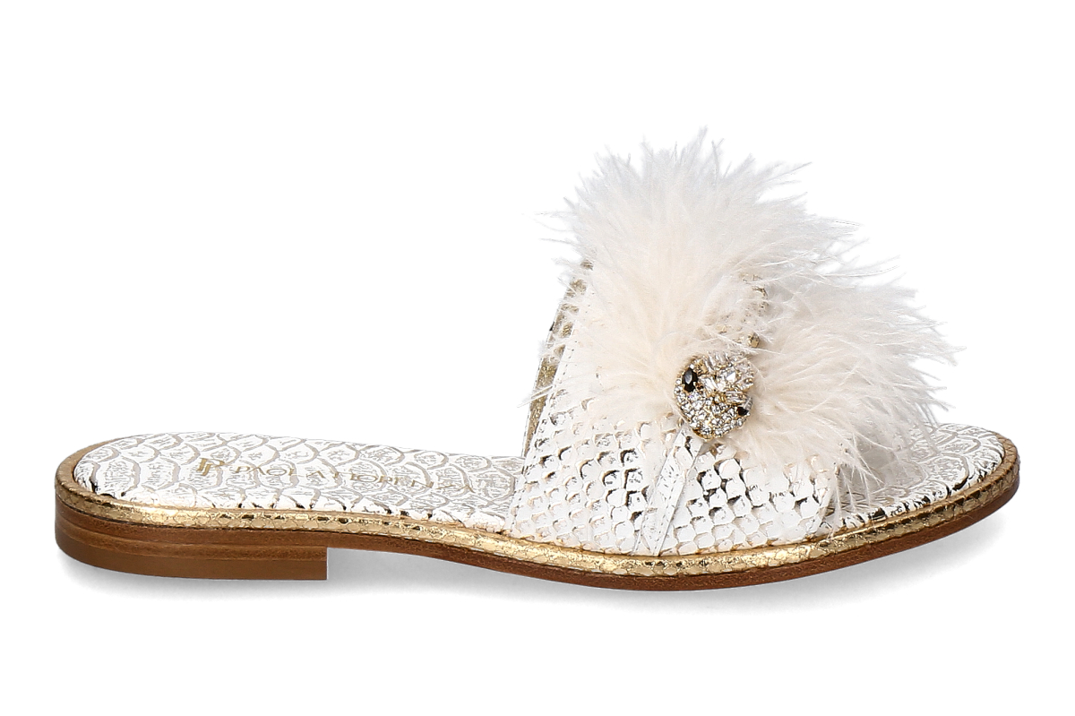 Paola Fiorenza mules SNAKE SLIDER- white/ gold