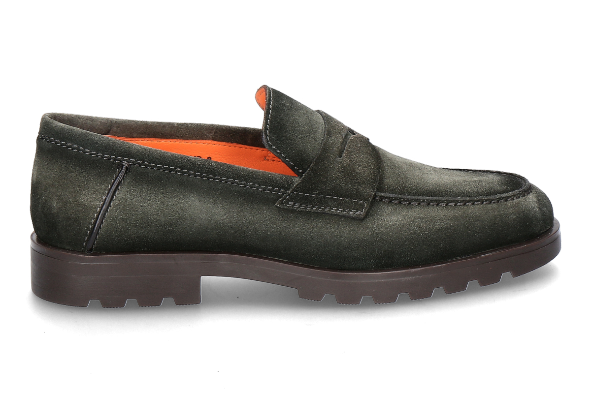  Santoni loafer for men ROCK VELOURS- green/ dunkelgrün 