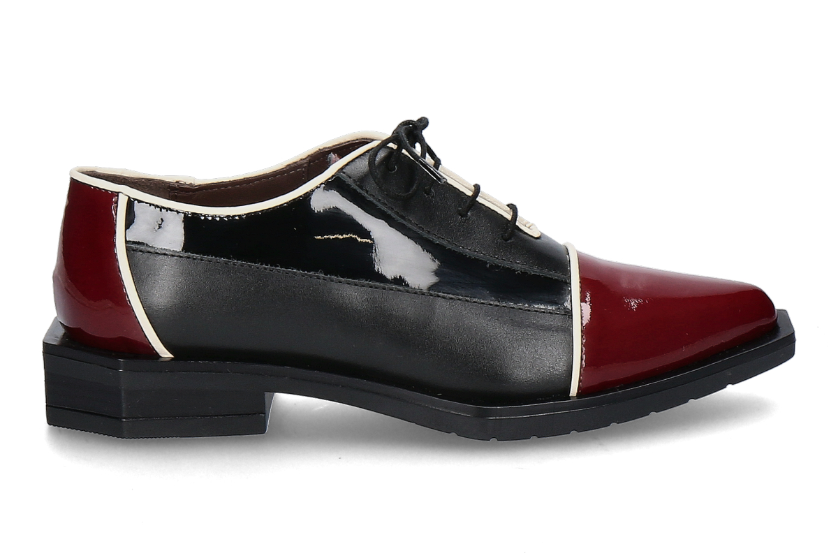  Le Bohémien lace-up G22 VITELLO VERNICE- bordo/ schwarz 