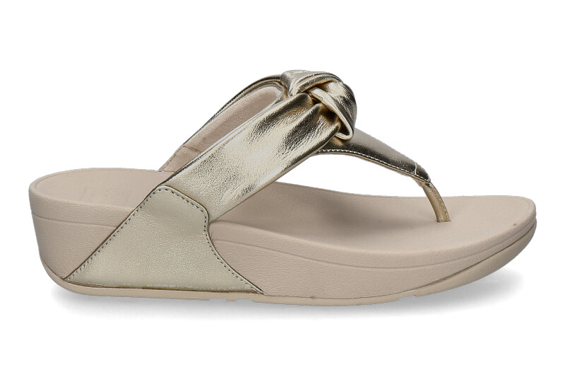 Fitflop T-bar sandals TOE POST leather platino