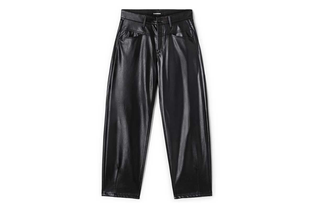 Cambio barrel-faux leather pants ELIN- black