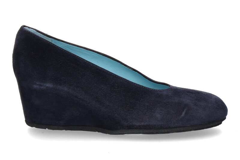 Thierry Rabotin wedge slipper DACIO CAMOSCIO NAVY