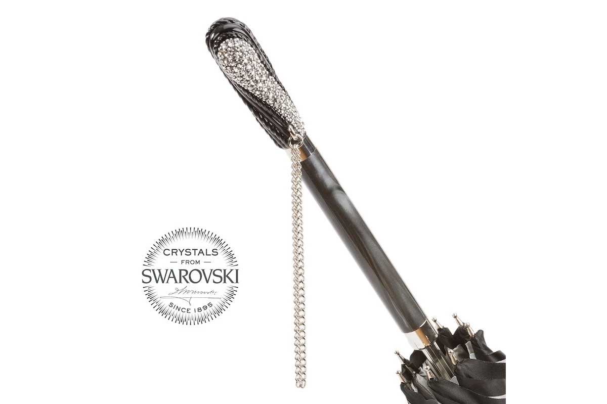 Pasotti umbrella NERO SWAROVSKI STRASS