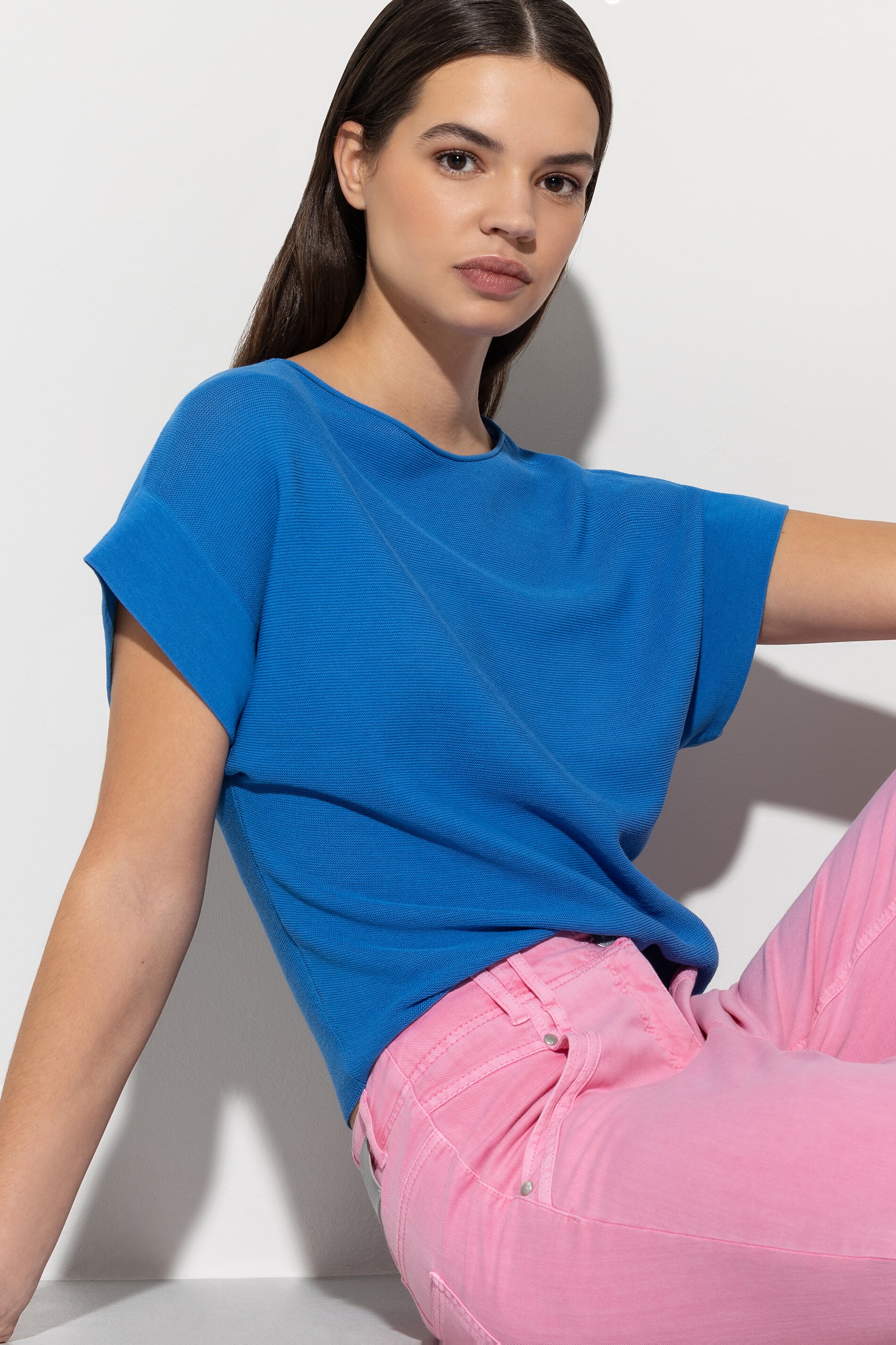 Luisa Cerano Pullover COTTON BLEND - azur/blau