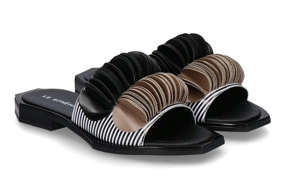 Le Bohémien SC36 Calfskin Slippers – white/black/coffee