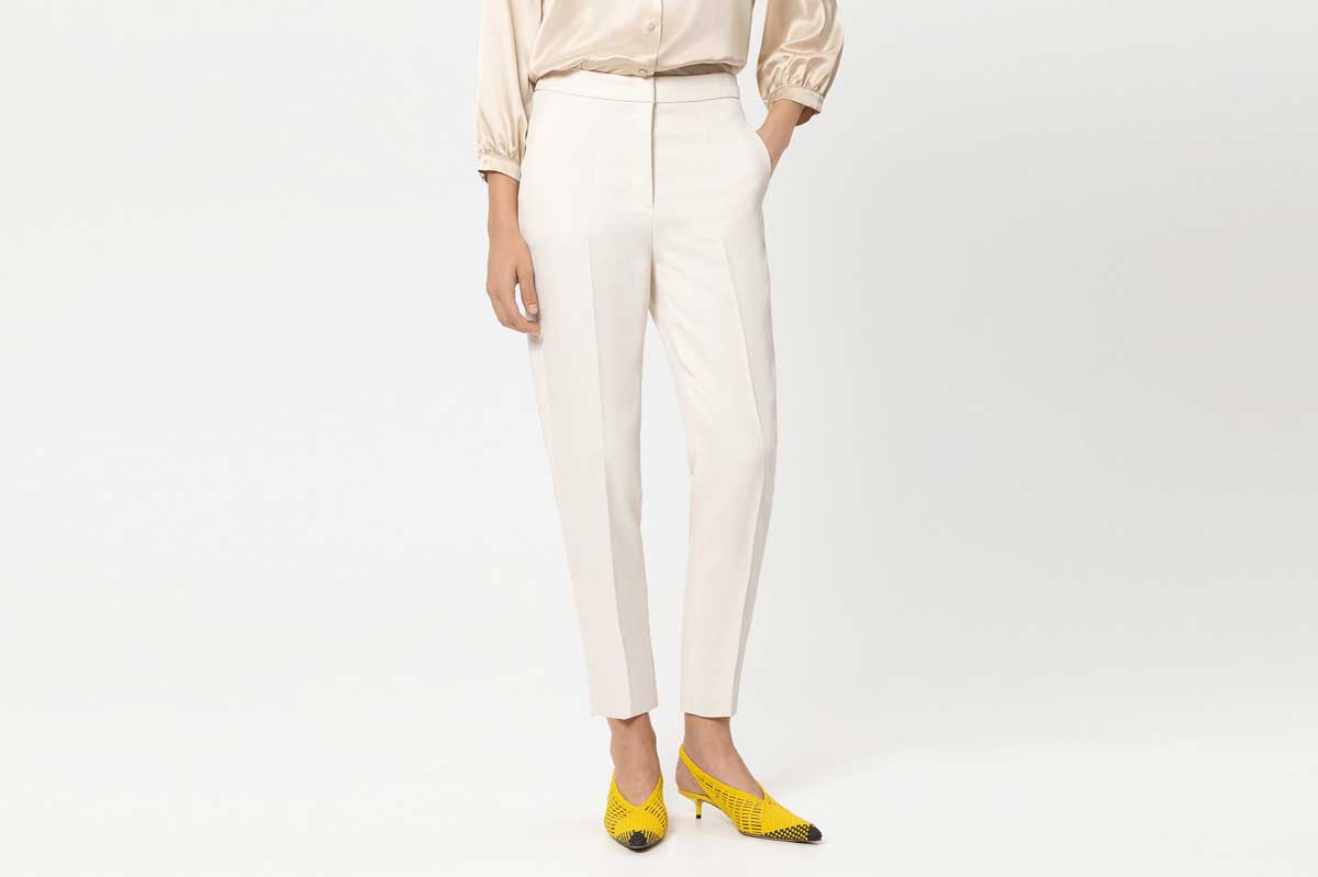 Luisa Cerano women's pants TAPERED TWILL- cream