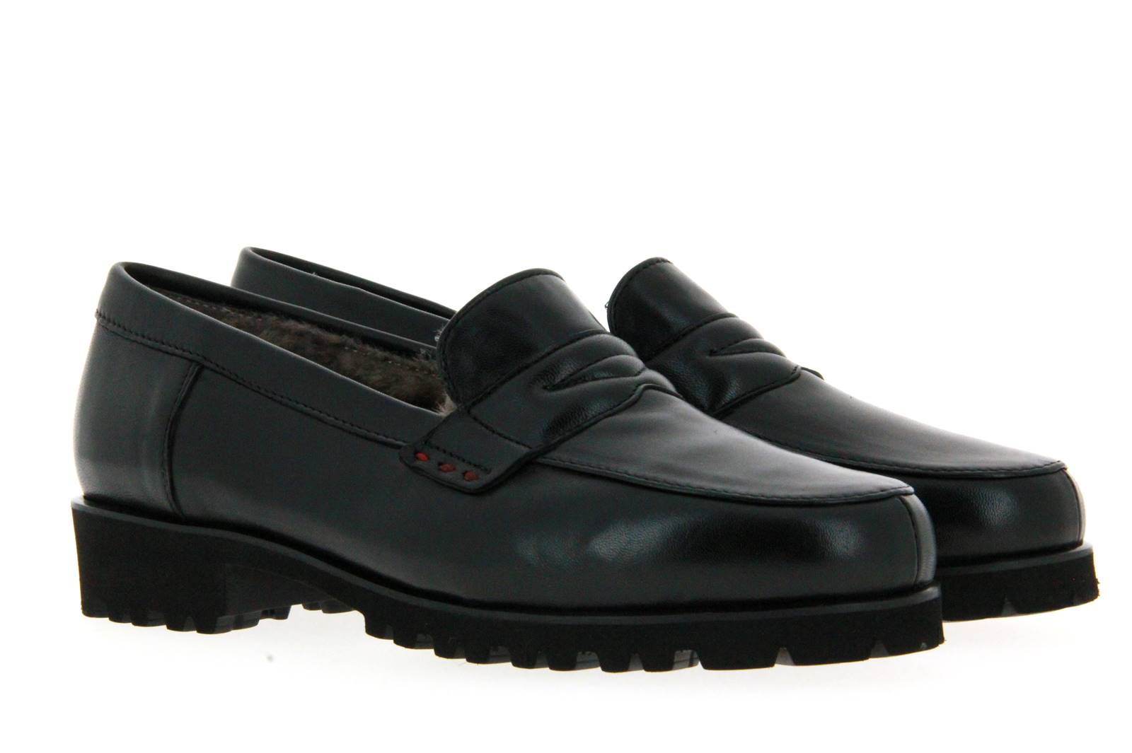 Pas de rouge slipper lined MARTA NAPPA NERO