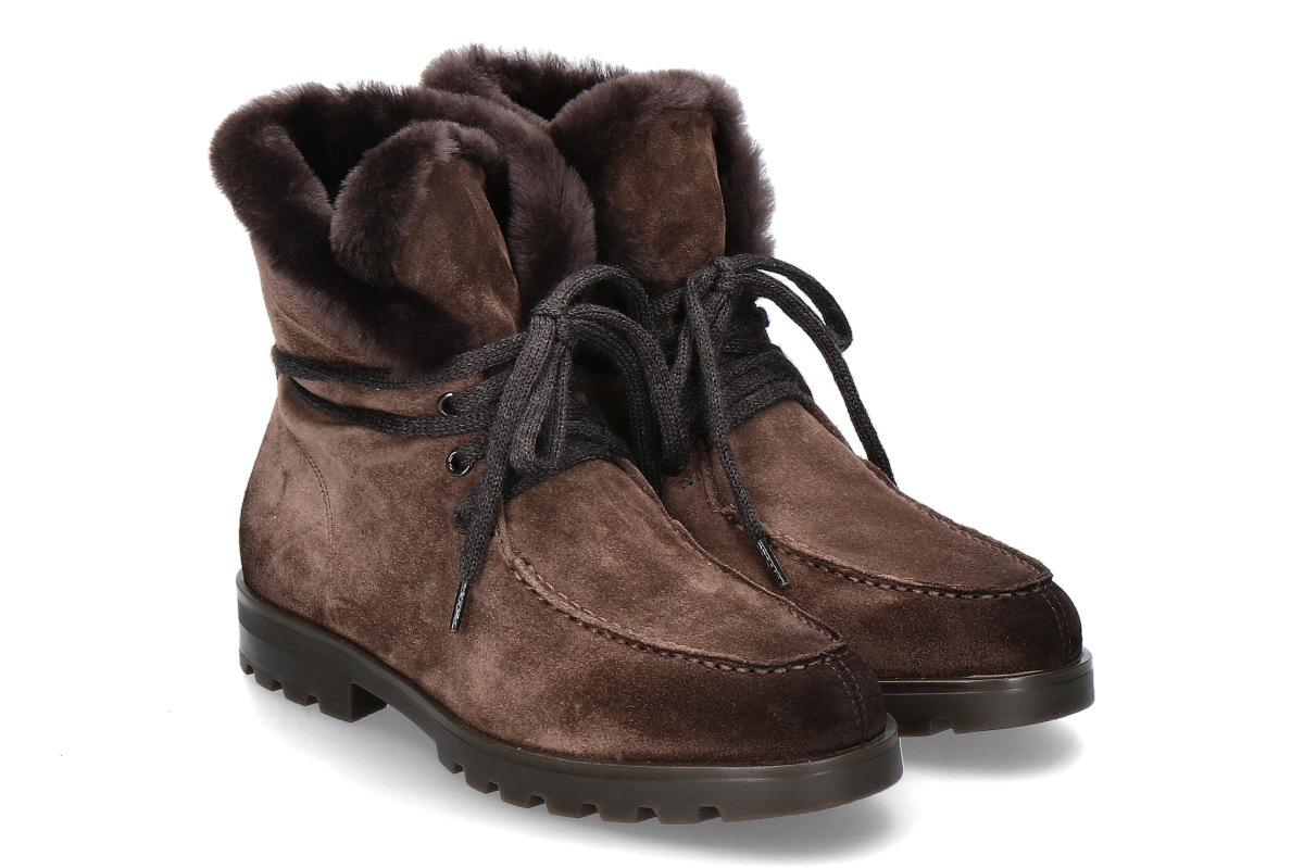 Santoni women's ankle boots lined SUEDE- brown