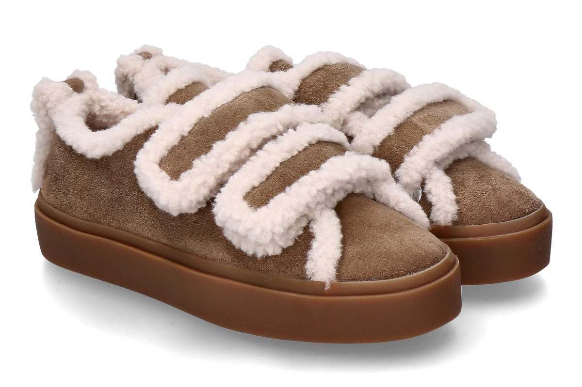 Inuikii women's- sneaker lined LOW VELCRO- light beige