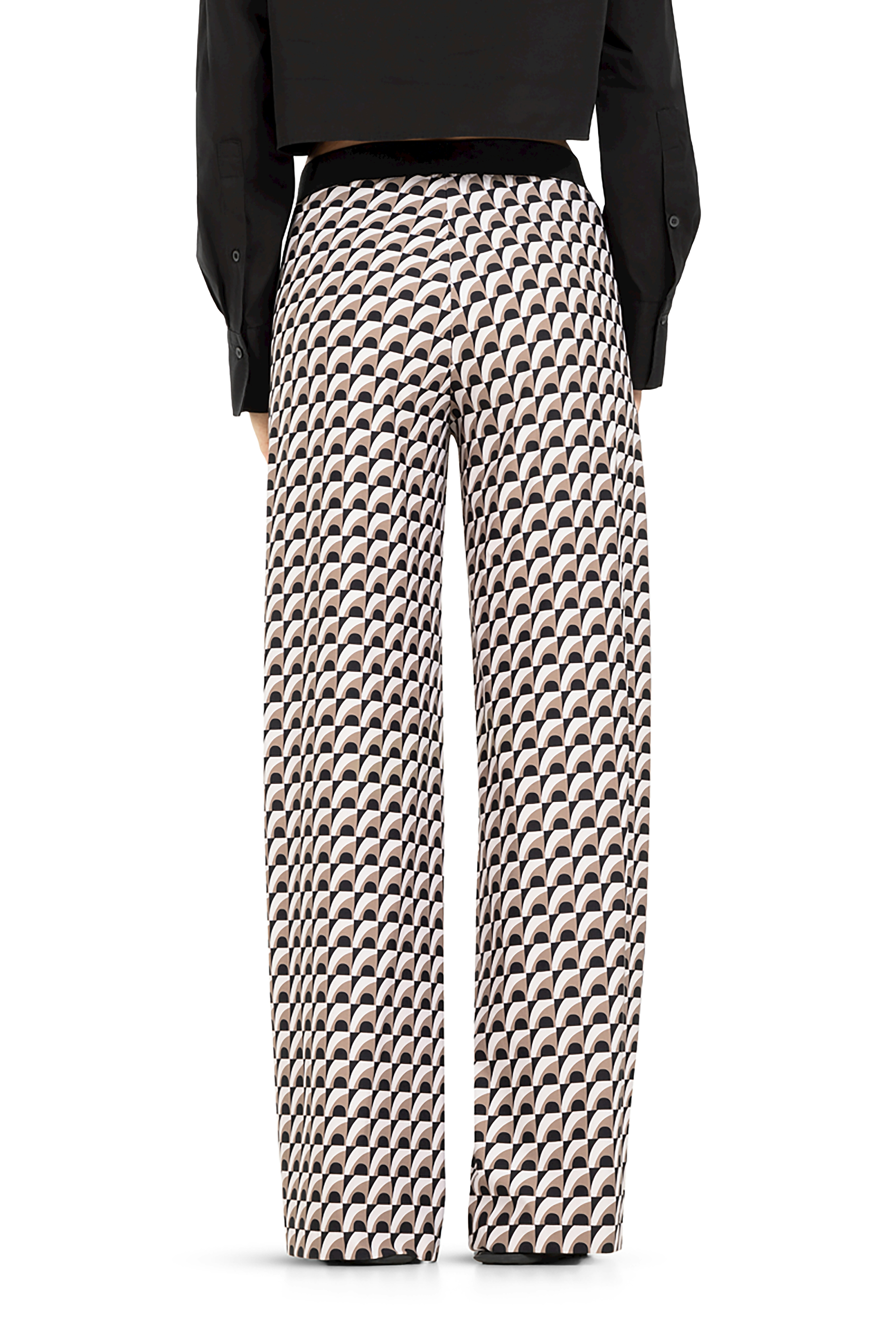 Cambio fabric trousers ALLISON- geometric black/hazel/cream