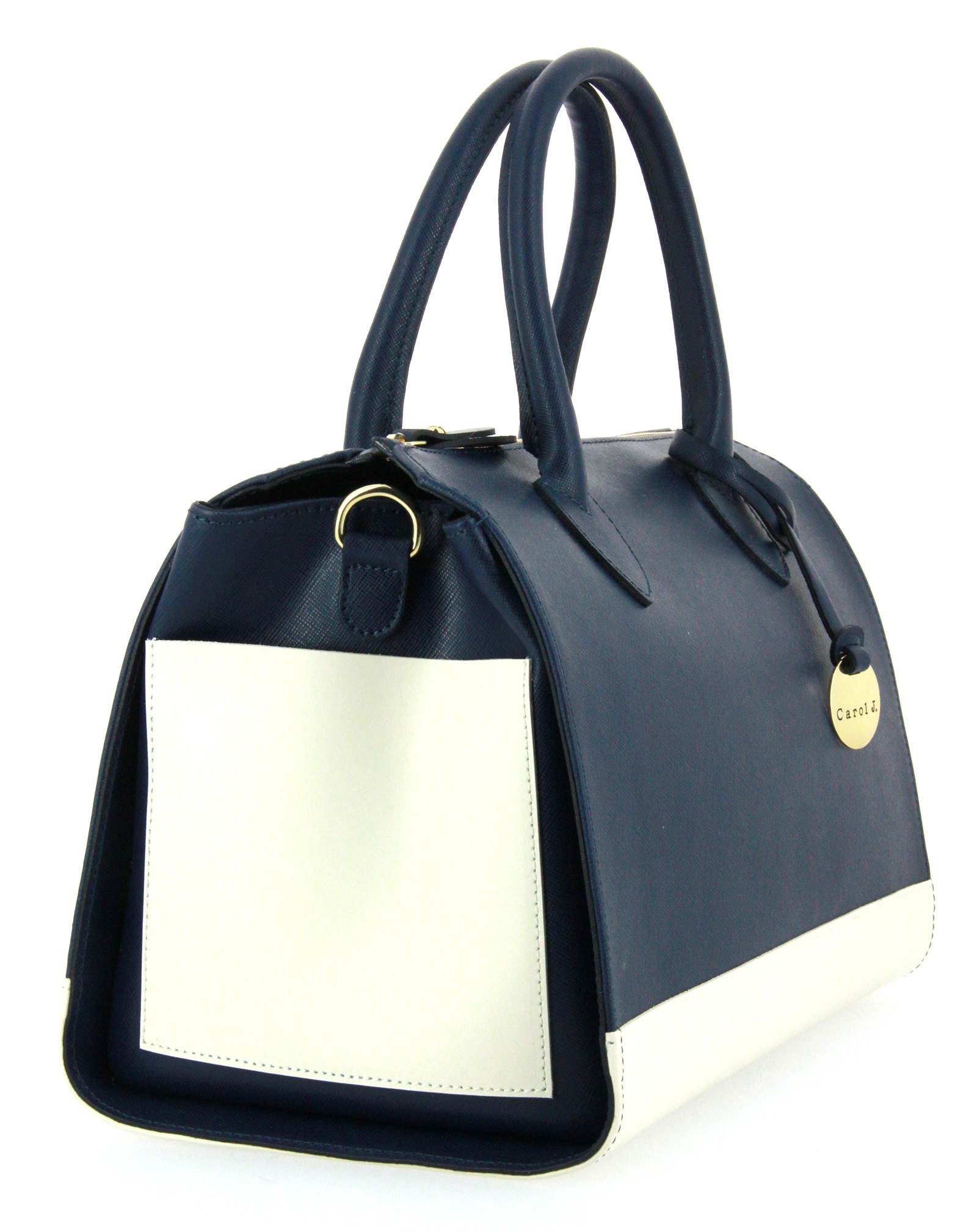 Carol J. handbag SAFFIANO BLUE BIANCO