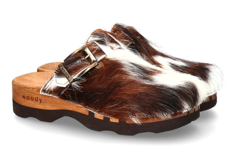 Woody wooden clogs LUKAS FELL BRAUN WEISS