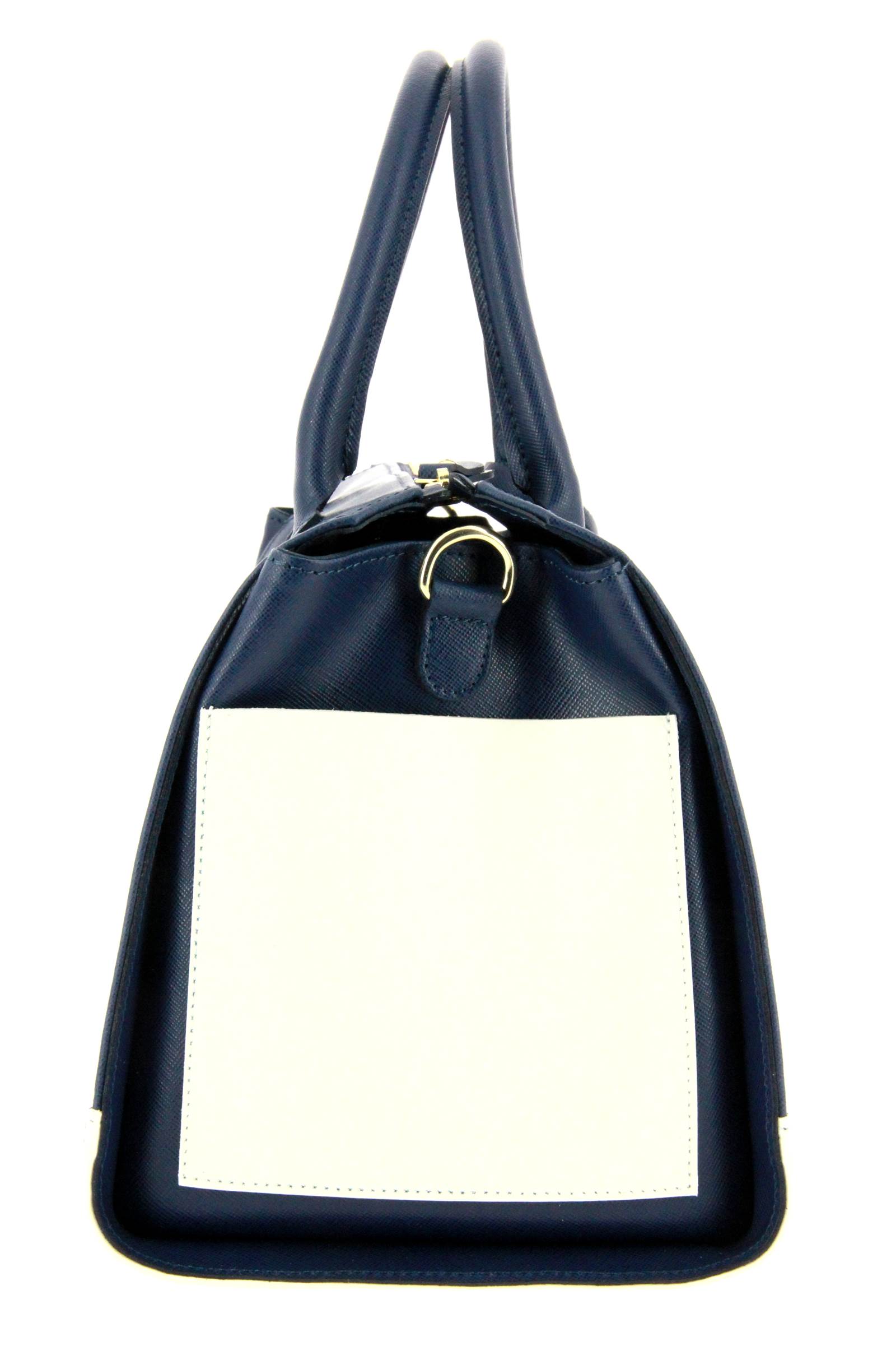 Carol J. handbag SAFFIANO BLUE BIANCO