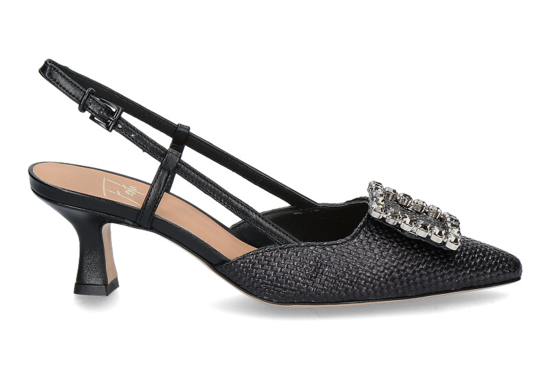 Roberto Festa sling pumps STEFI RAFFIA NERO NAPPA NERO