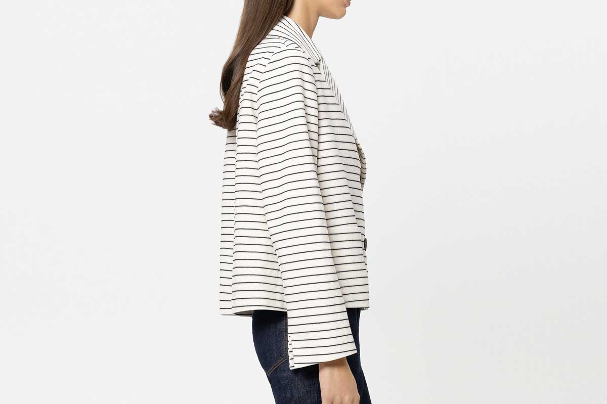 Luisa Cerano caban-jacket STRIPES- cream/ navy blue