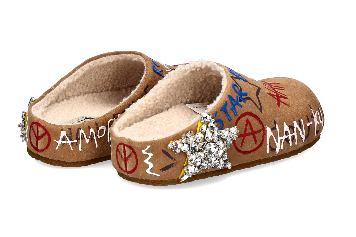 Nan-Ku Couture Pantolette gefüttert EFS08 - camel_232300104_2
