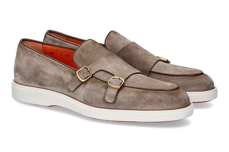 Santoni monk VELOUR TAUPE