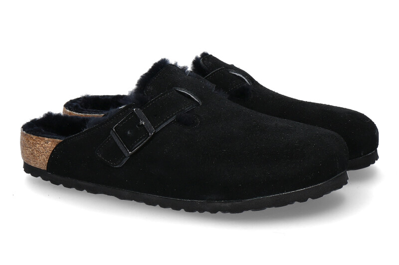 Birkenstock clogs lined BOSTON NORMAL FUR BLACK