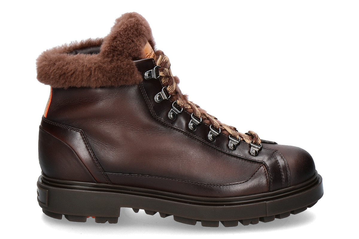 Santoni Men's Lace-Up-Boots FARCRY lined- dark brown/ dunkelbraun