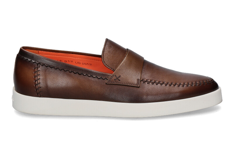 Santoni slipper LEATHER BROWN