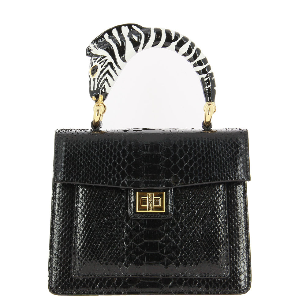 Silvano Biagini bag MELISSA NERO PITONE ZEBRA