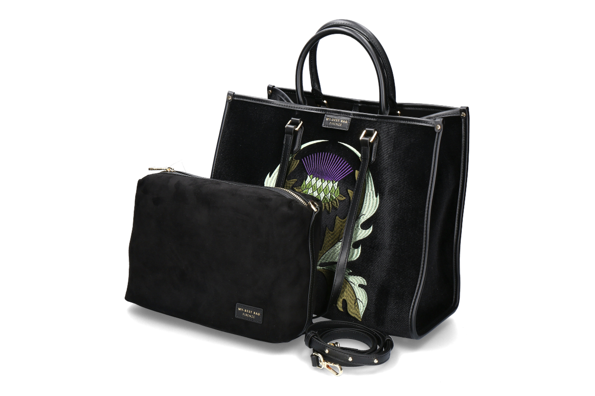  My-Best Bag Firenze bag ATENA HERBARIUM- black/ green/ thistle 