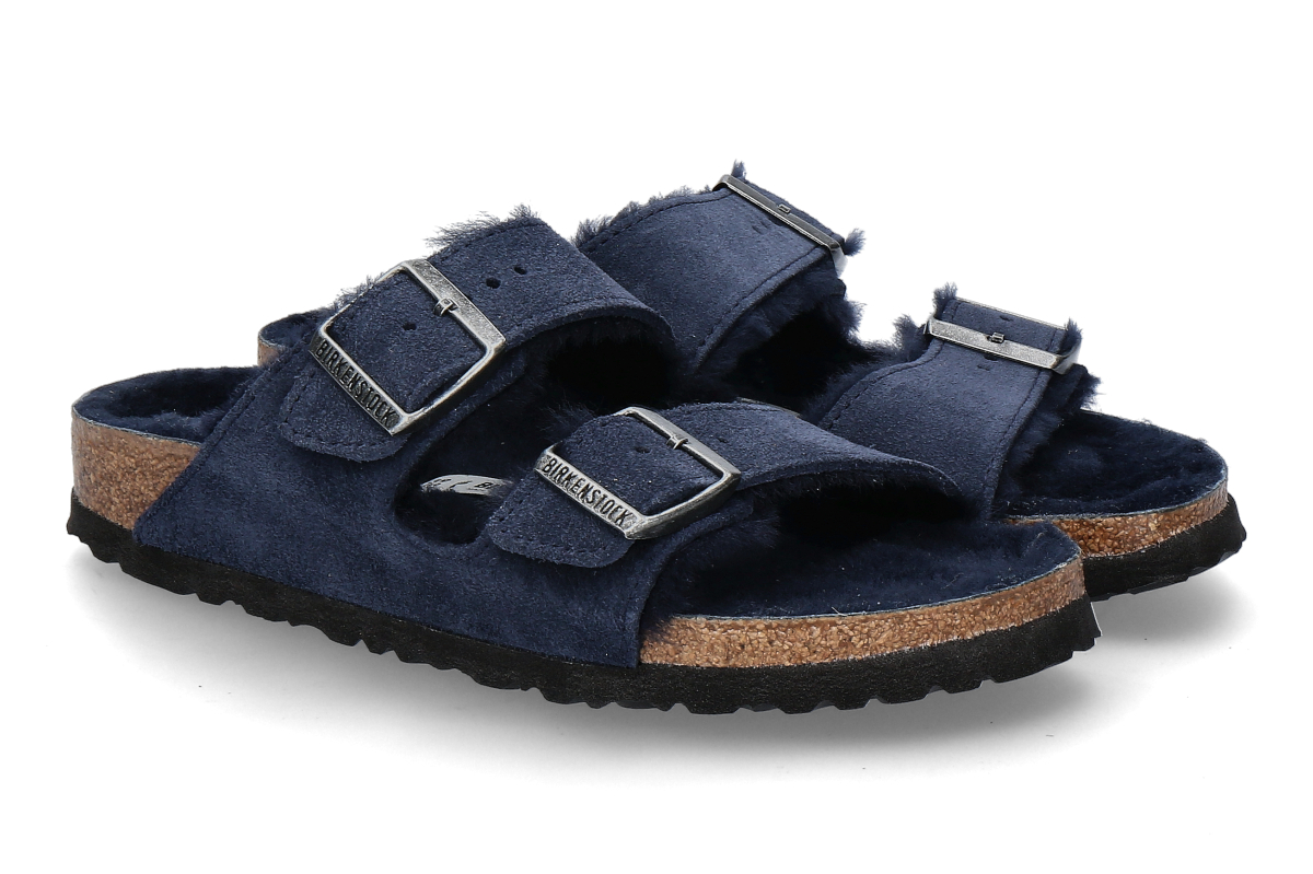 Birkenstock Pantolette gefüttert ARIZONA SCHMAL SUEDE- new navy/ dunkelblau
